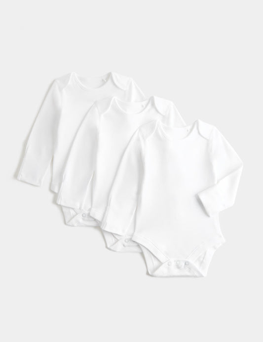 Body me Mëngë të Gjata për Bebe – Set 3 Copë, 100% Pambuk