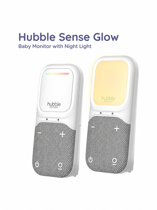 Hubble Sense Glow – Interfon Audio për Bebe me Dritë Nate, VOX dhe Sensor Temperature