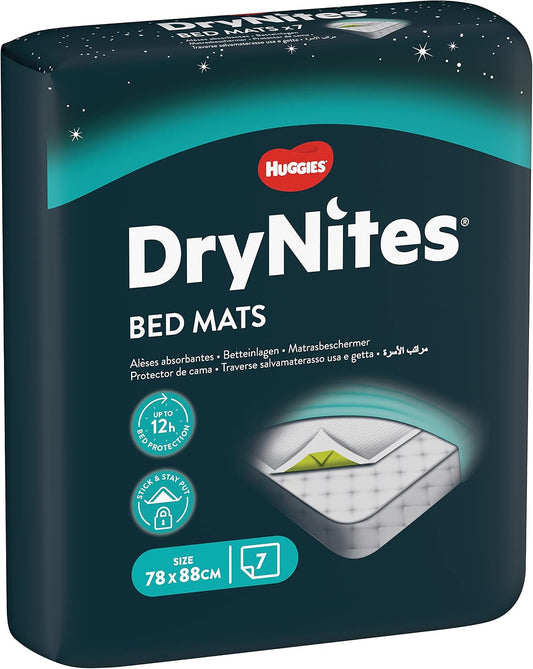 Huggies DryNites – Shtroja Mbrojtëse për Shtrat kundër Lagështisë, 7 Copë (78 × 88 cm)