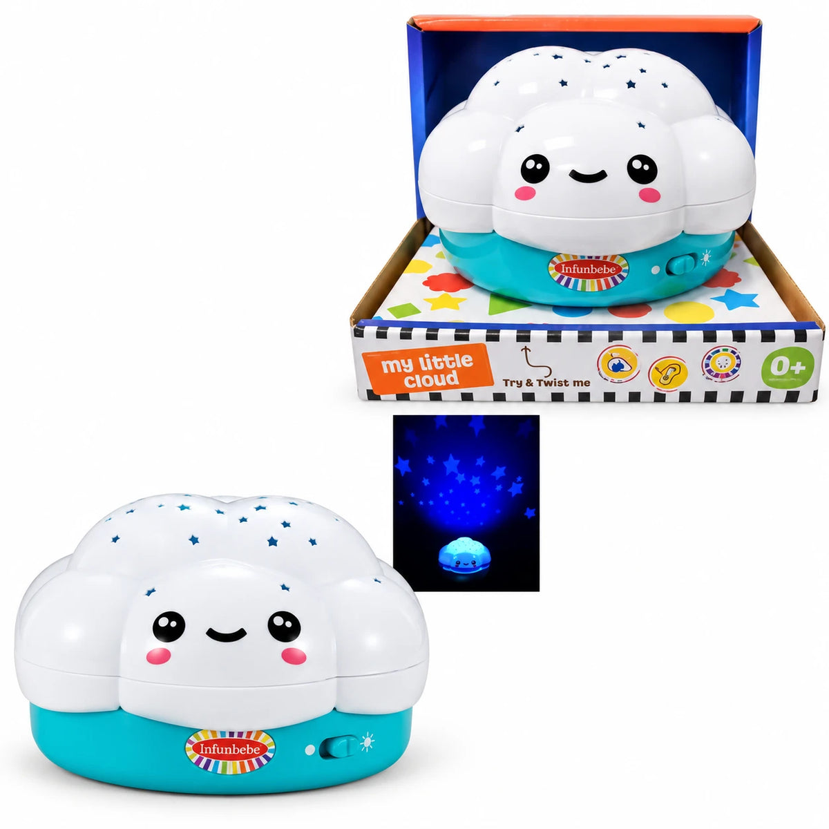 Infunbebe My Little Cloud – Projektor Muzikor për Bebe në Formë Reje