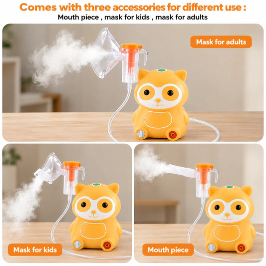 Inhalator për Fëmijë me Dizajn Raccoon – Kompakt dhe Praktik