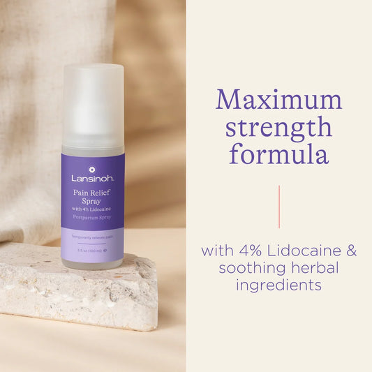 Lansinoh Pain Relief Spray me 4% Lidocaine – Sprej për Lehtësimin e Dhimbjes Pas Lindjes