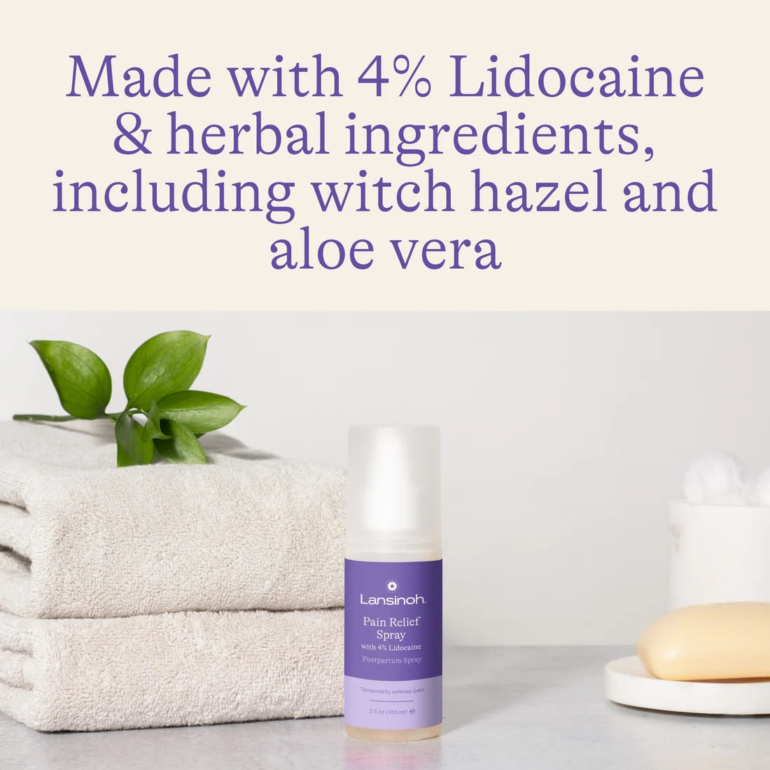 Lansinoh Pain Relief Spray me 4% Lidocaine – Sprej për Lehtësimin e Dhimbjes Pas Lindjes