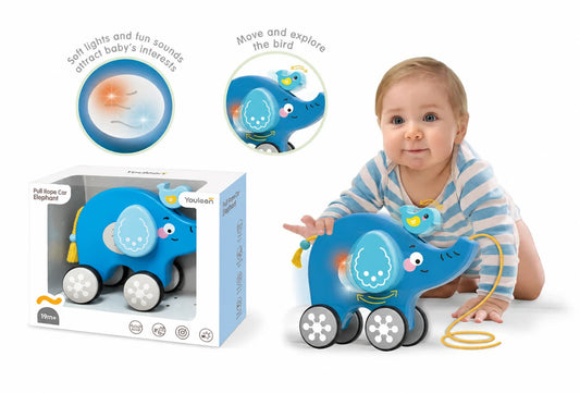 Twisoo Lodër Edukative me Litar, Drita dhe Muzikë – Elefant, 6M+