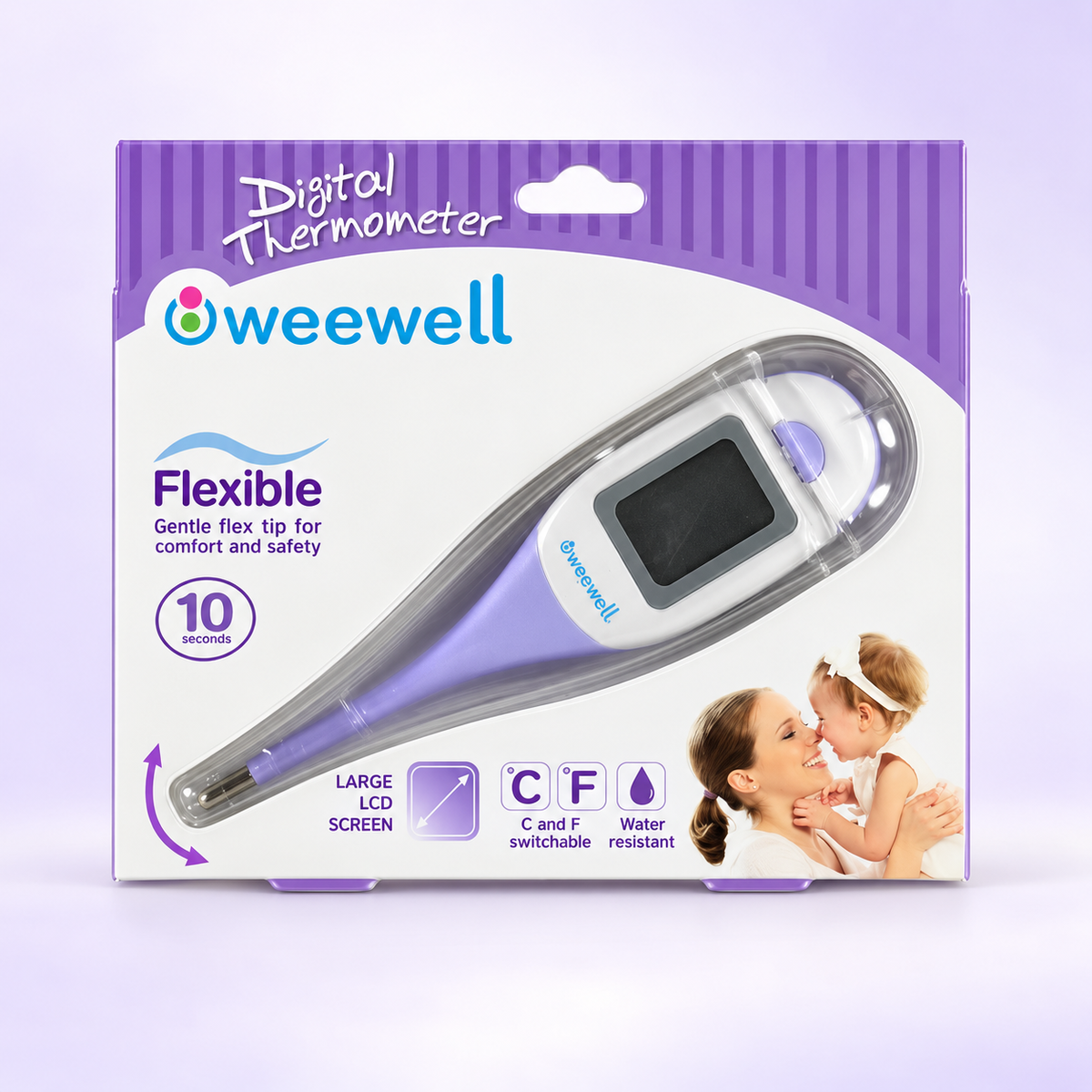 Weewell WTD105 – Termometër Digjital me Ekran të Madh LCD