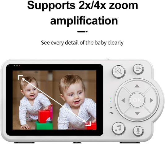 Winnes – Video Monitor për Bebe 1080P HD me VOX, Night Vision dhe Zoom 4X