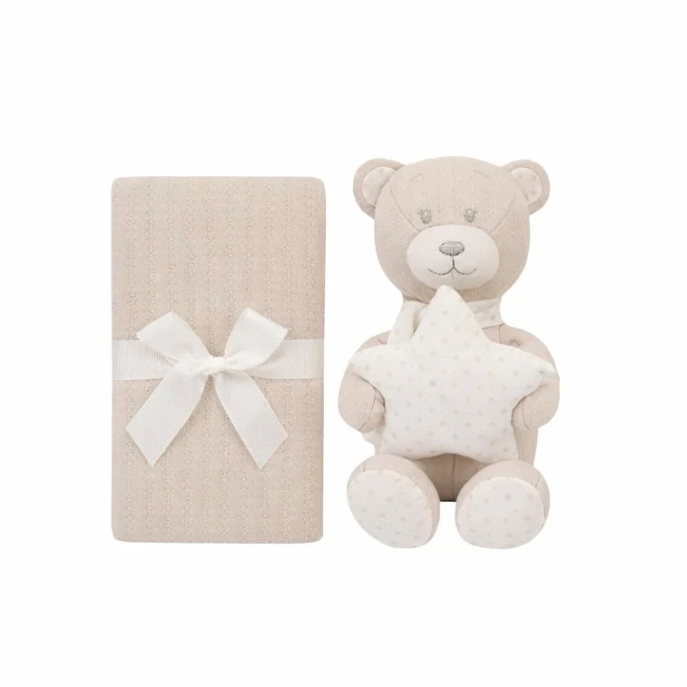 Set Dhuratë për Bebe – Batanije 100 × 75 cm dhe Lodër Pellushi, 2‑në‑1 – foto 1