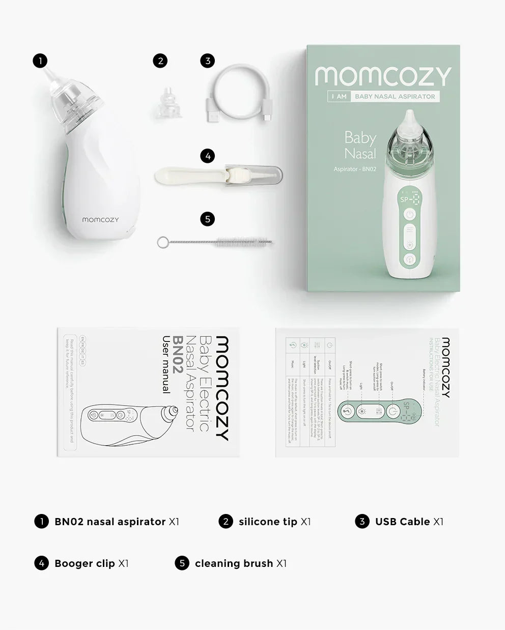 Momcozy BN02 – Aspirator Elektrik për Hundën e Bebit – foto 3