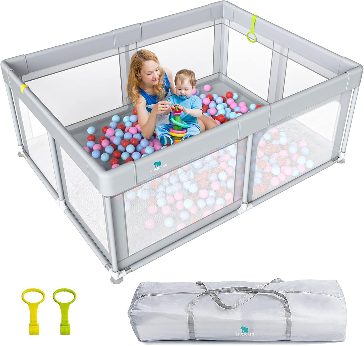 Boks i Madh për Bebe me Topa – 160 × 180 × 66 cm