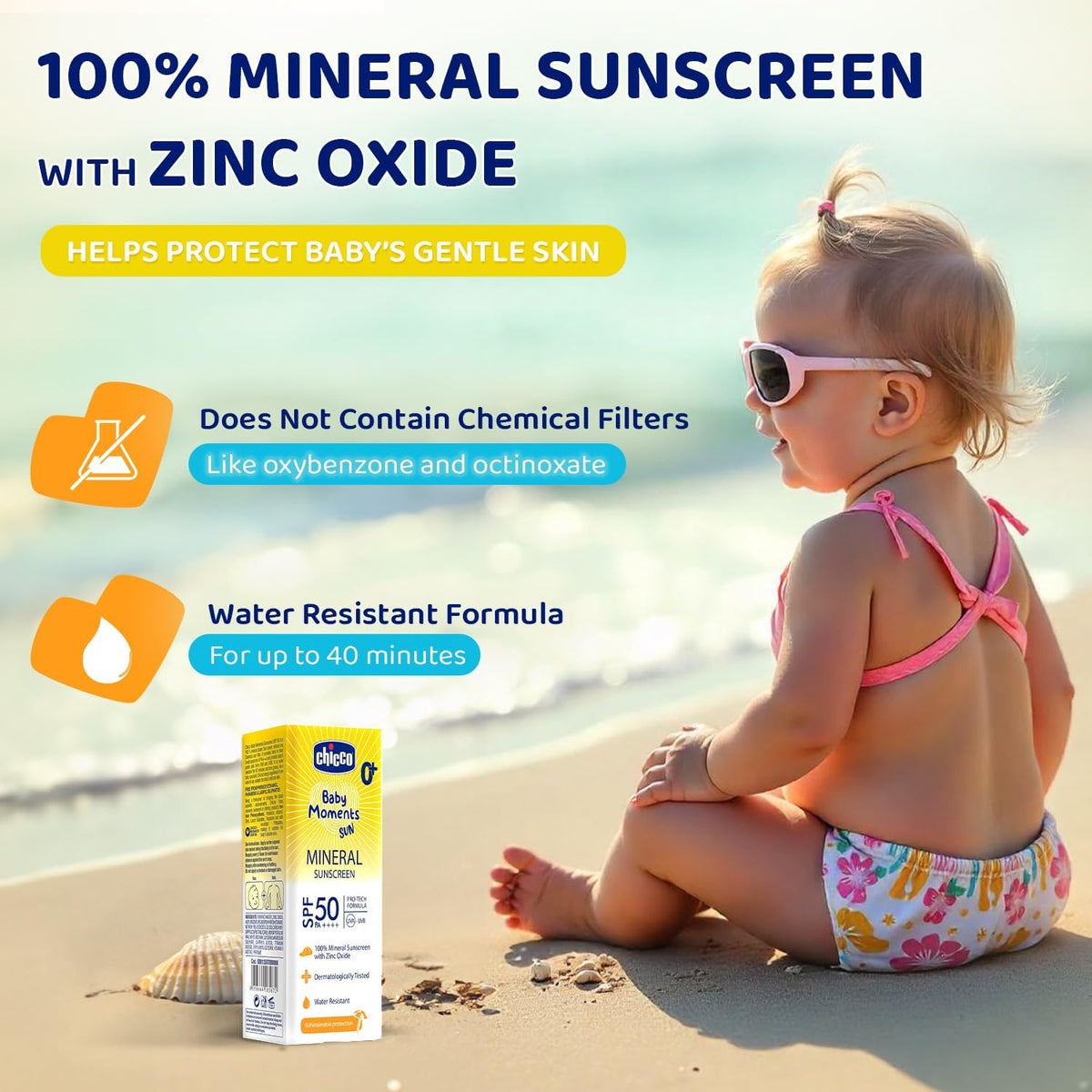 Chicco Baby Moments – Krem Mbrojtës nga Dielli SPF 50+ 0M+, 75 ml – foto 4