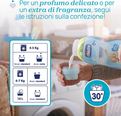 Chicco Sensitive Sweet Talcum – Zbutës për Rrobat e Bebit 0+, 750 ml – foto 5