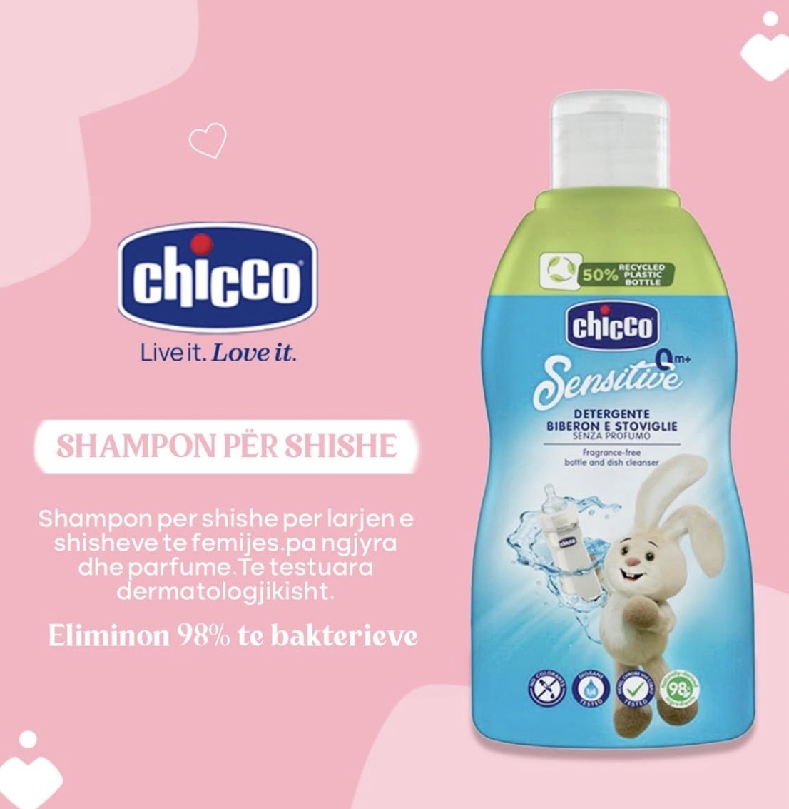 Chicco Sensitive – Detergjent për Shishe dhe Enë të Bebit 0+, 300 ml – foto 2