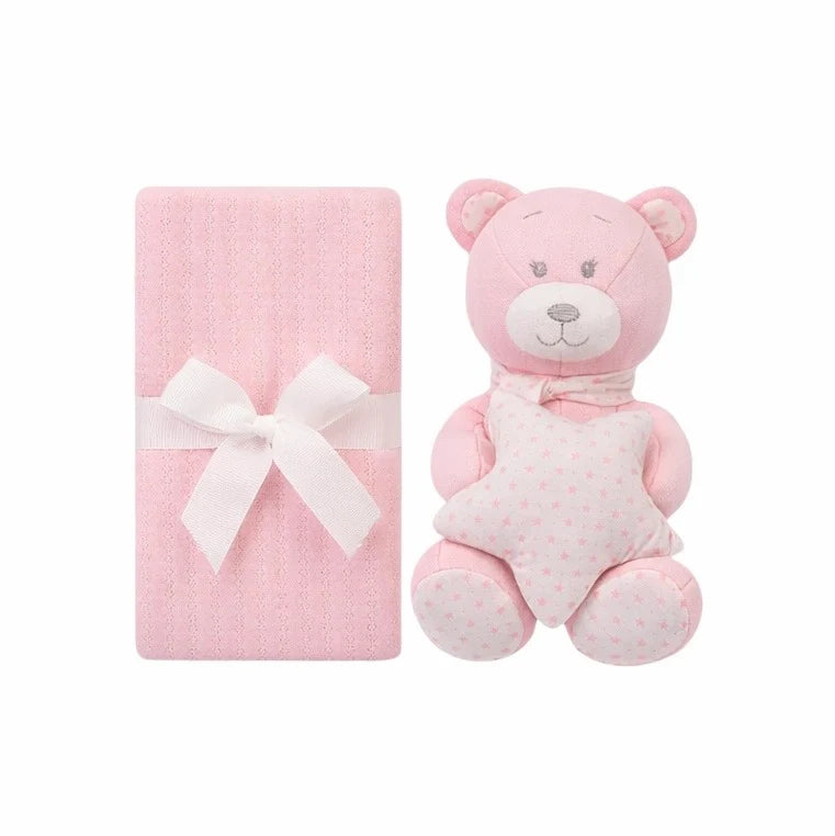 Set Dhuratë për Bebe – Batanije 100 × 75 cm dhe Lodër Pellushi, 2‑në‑1 – foto 2