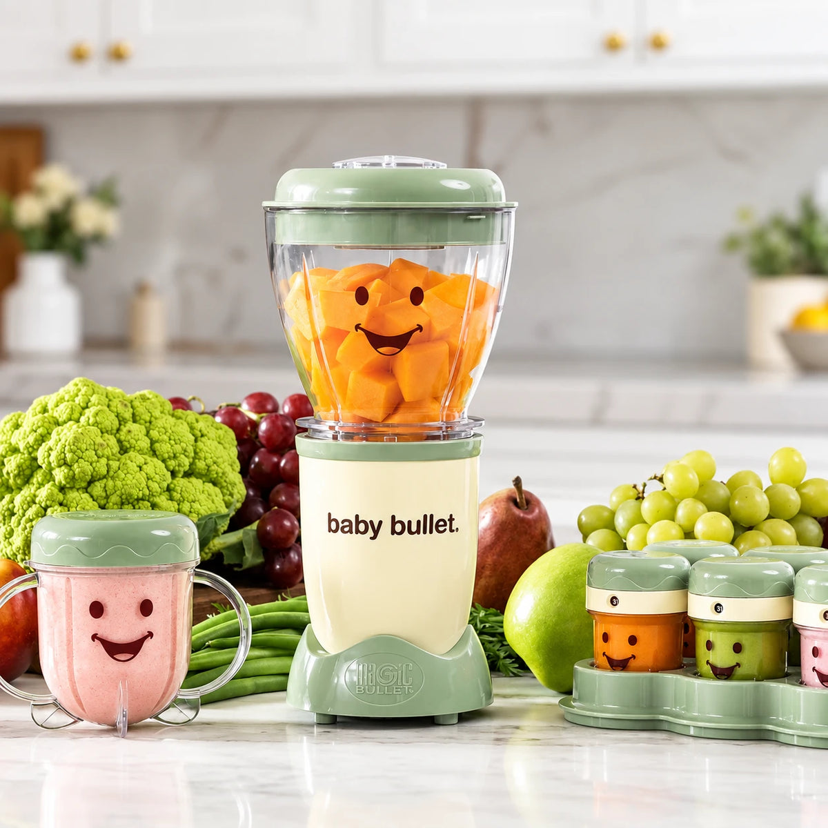Baby Bullet 20-Piece Set – Blender & Përgatitës Ushqimi për Bebe