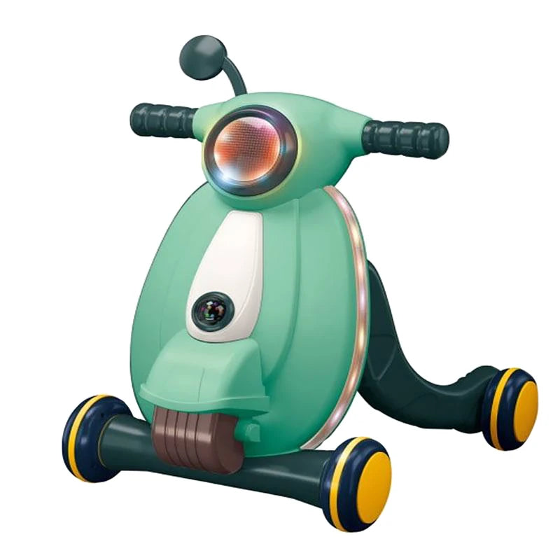 Baby Walker – Motoçikletë Ecëse – Shtytëse për Fëmijë me Drita dhe Muzikë – E Gjelbër