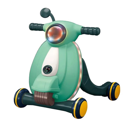 Baby Walker – Motoçikletë Ecëse – Shtytëse për Fëmijë me Drita dhe Muzikë – E Gjelbër