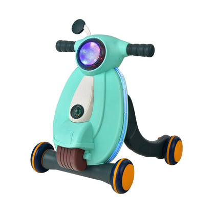 Baby Walker – Motoçikletë Ecëse – Shtytëse për Fëmijë me Drita dhe Muzikë – E Gjelbër