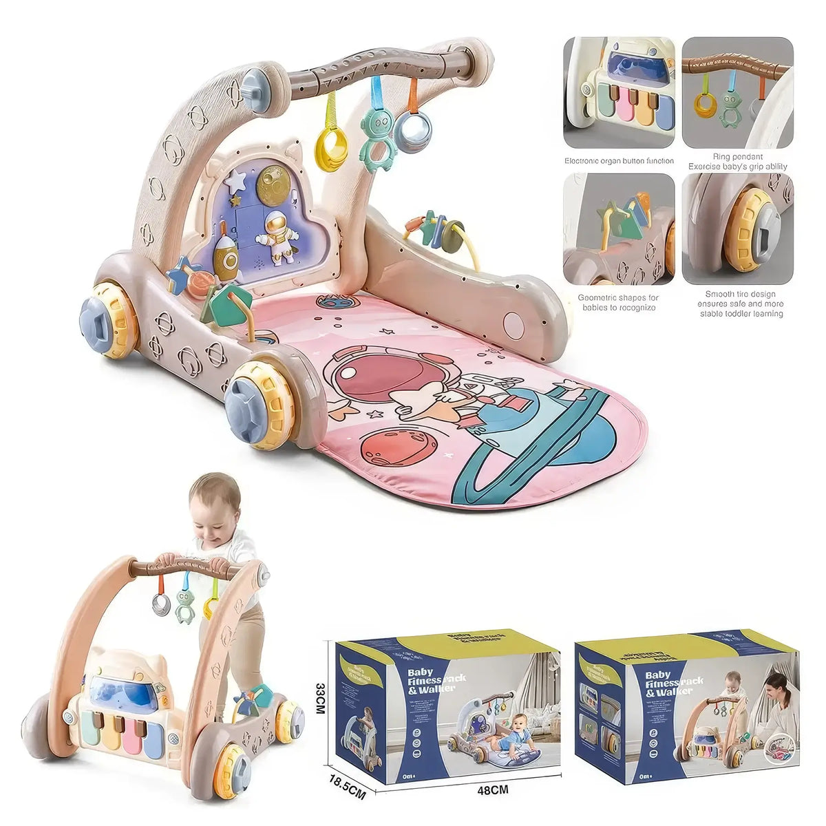 Baby Walker – Vendlojë Baby Gym Multifunksionale për Bebe 0–12 Muaj