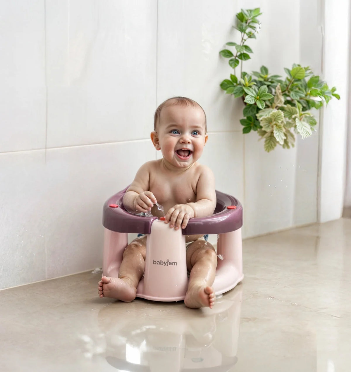 Babyjem Ulëse 2-në-1 për Banjë dhe Ushqim – Anti-Slip me Hapje Përpara