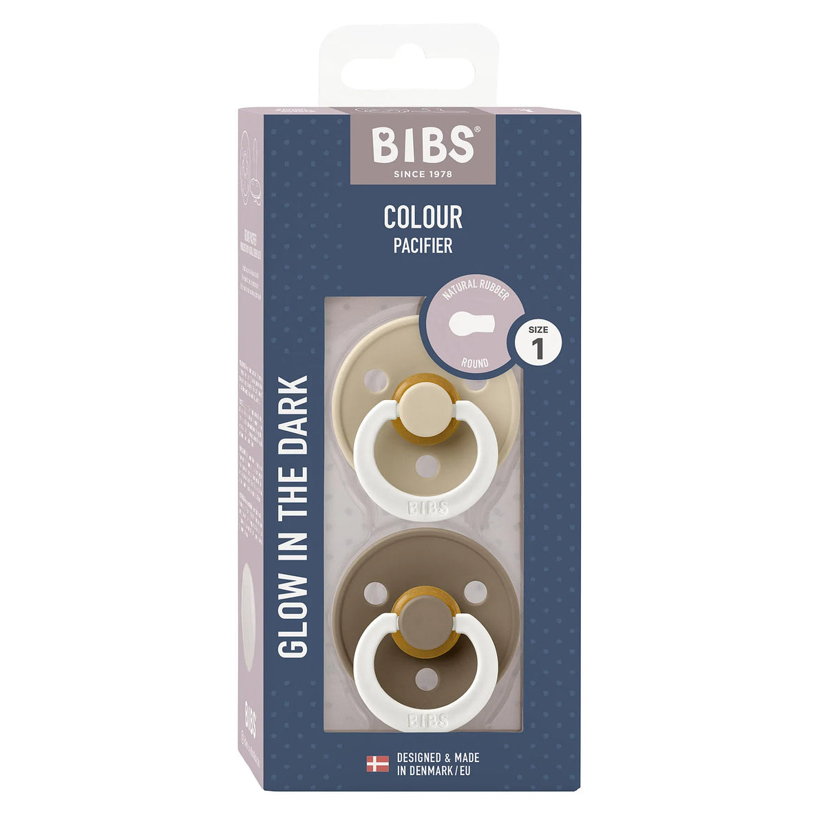 BIBS Colour GLOW Biberon Qetësues që Ndriçon në Errësirë – 2 Copë