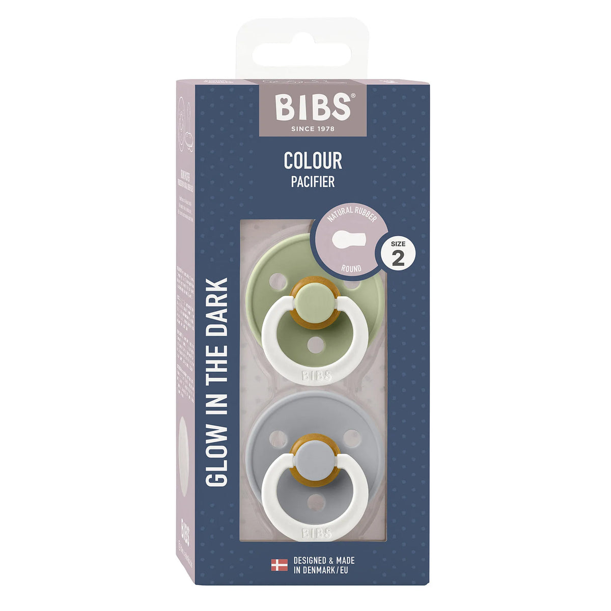 BIBS Colour GLOW Biberon Qetësues që Ndriçon në Errësirë – 2 Copë