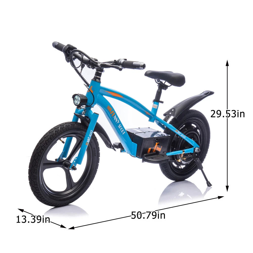 Biçikletë Elektrike 24V 300W për Fëmijë 5–12 Vjeç me Rrota 16″