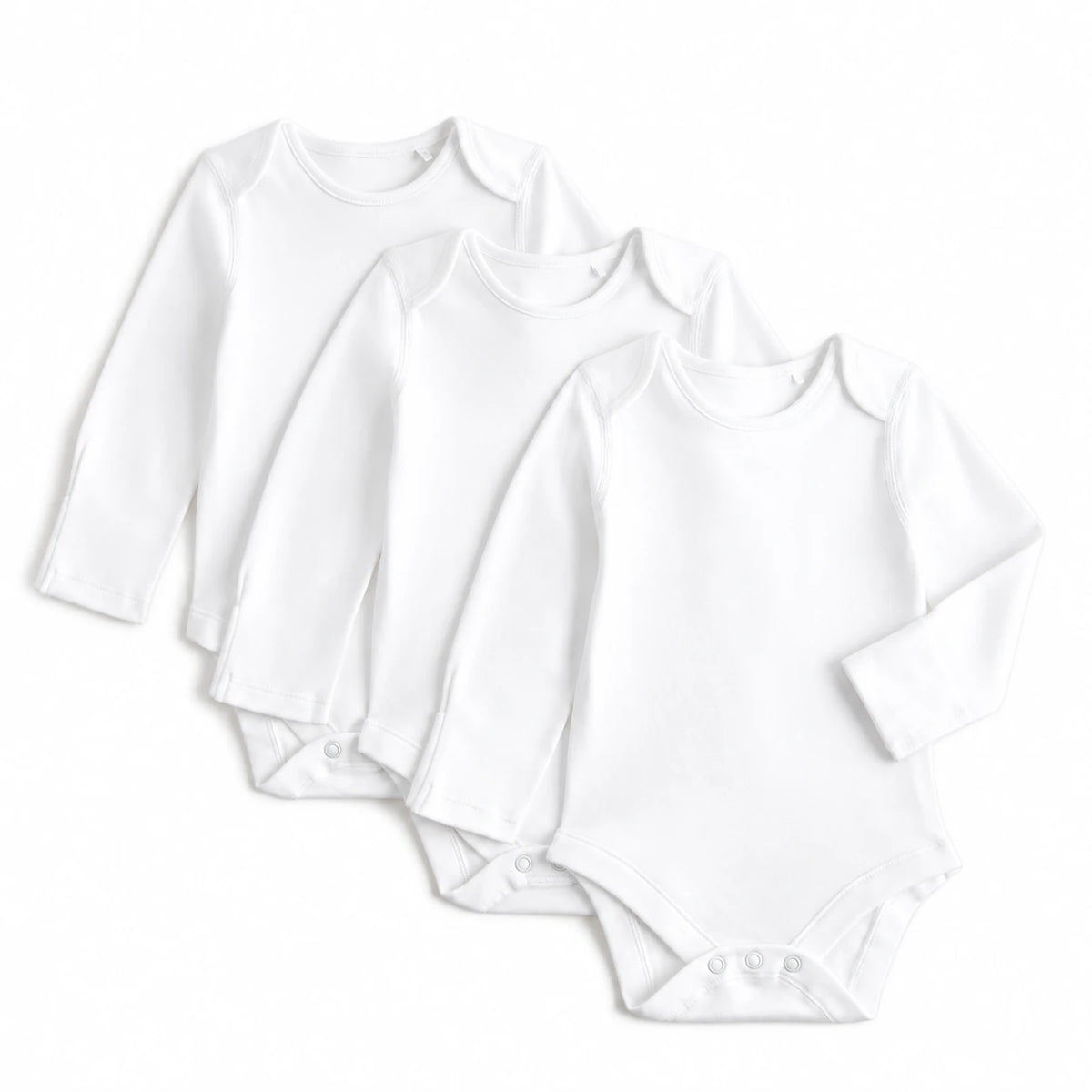 Body me Mëngë të Gjata për Bebe – Set 3 Copë, 100% Pambuk