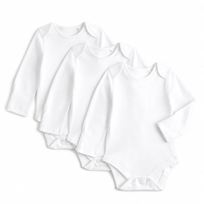 Body me Mëngë të Gjata për Bebe – Set 3 Copë, 100% Pambuk