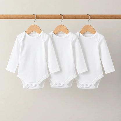 Body me Mëngë të Gjata për Bebe – Set 3 Copë, 100% Pambuk
