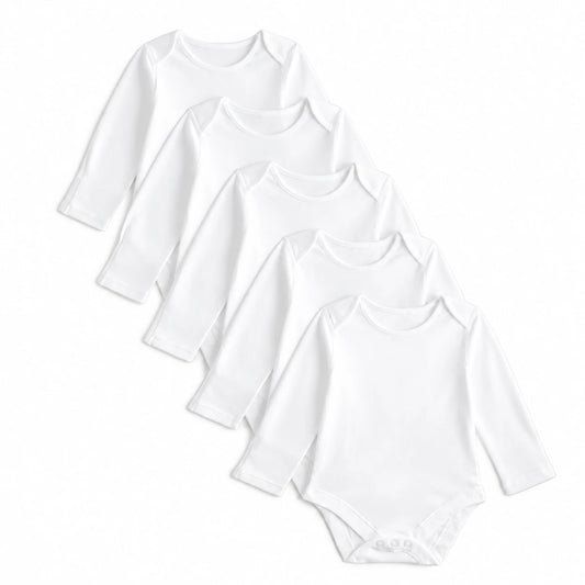 Body me Mëngë të Gjata për Bebe – Set 5 Copë, 100% Pambuk