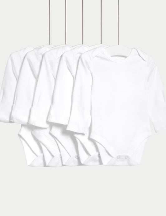 Body me Mëngë të Gjata për Bebe – Set 5 Copë, 100% Pambuk