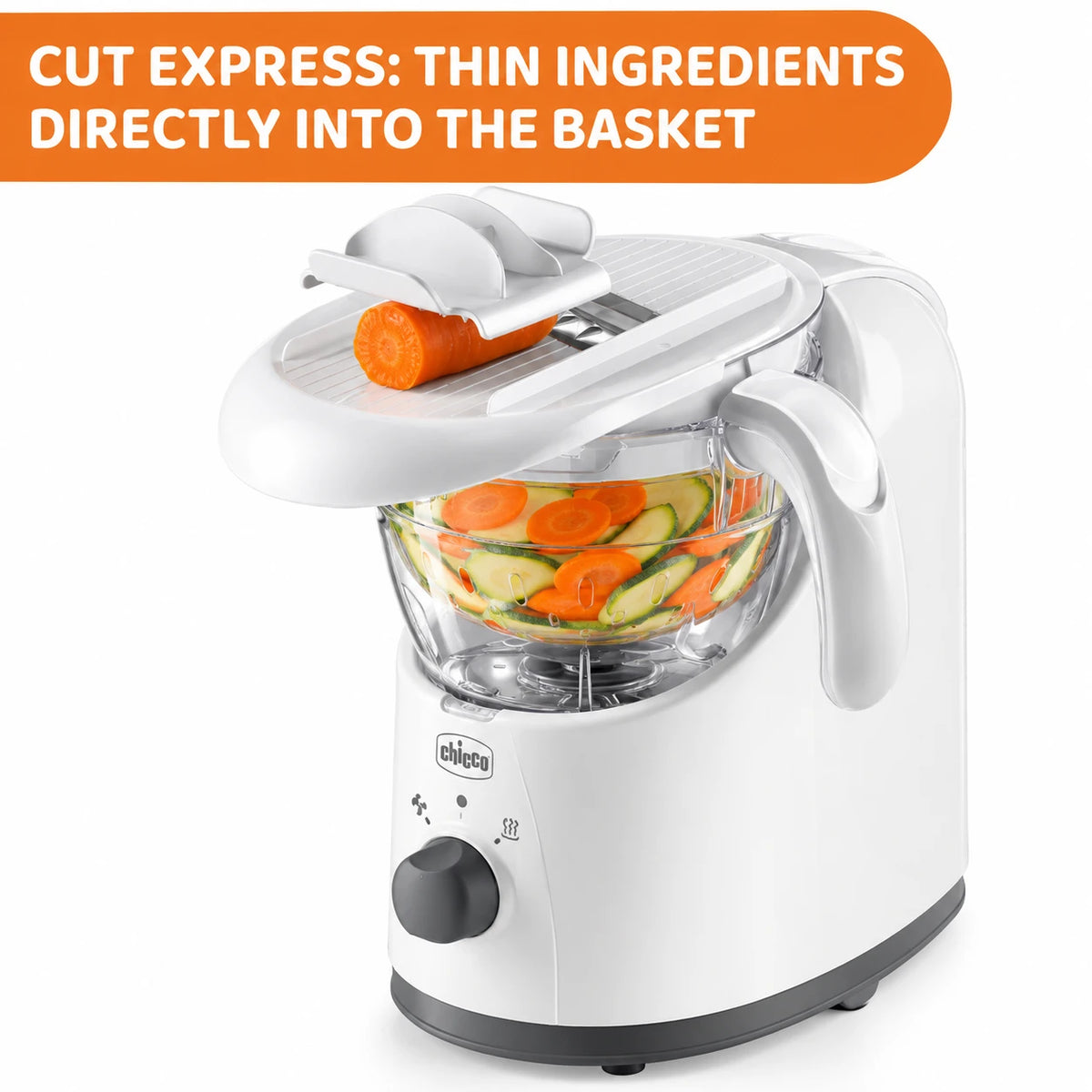 Chicco Easy Meal 4-në-1 – Blender dhe Avullues për Ushqimin e Bebes