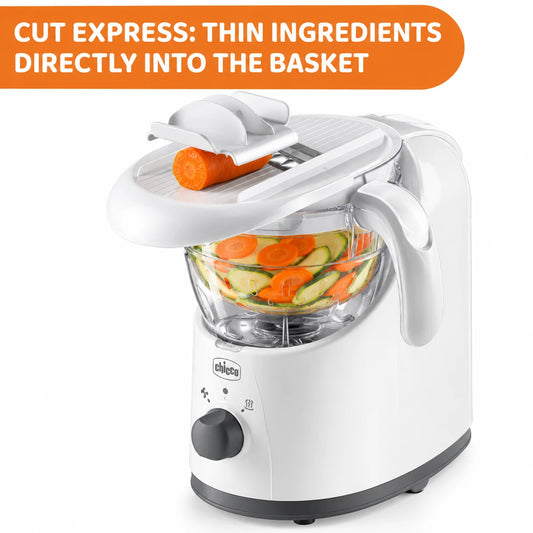 Chicco Easy Meal 4-në-1 – Blender dhe Avullues për Ushqimin e Bebes