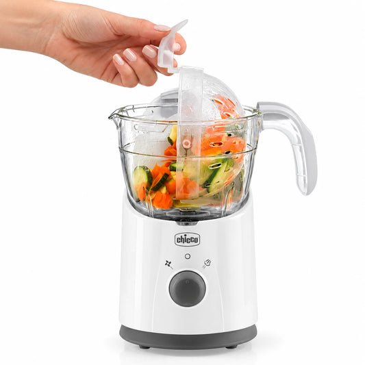 Chicco Easy Meal 4-në-1 – Blender dhe Avullues për Ushqimin e Bebes