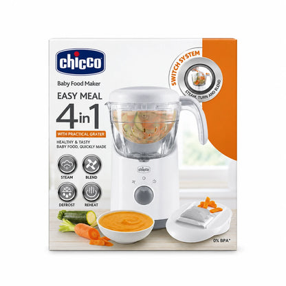 Chicco Easy Meal 4-në-1 – Blender dhe Avullues për Ushqimin e Bebes