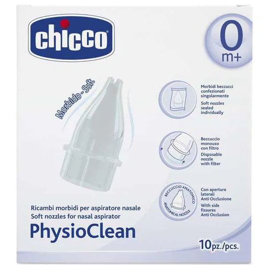 Chicco PhysioClean – Maja të Buta për Aspiratorin e Hundës 0M+, 10 Copë – foto 2