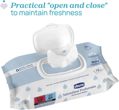 Chicco Multi-Purpose Baby Wipes – Peceta të Lagura për Bebe, 12 × 72 Copë