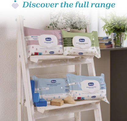 Chicco Multi-Purpose Baby Wipes – Peceta të Lagura për Bebe, 12 × 72 Copë
