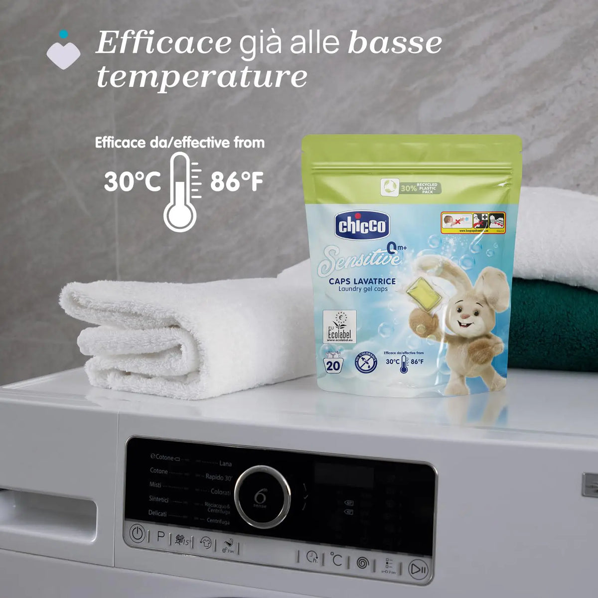 Chicco Sensitive – Kapsula për Larjen e Rrobave 0+, 20 Copë – foto 6