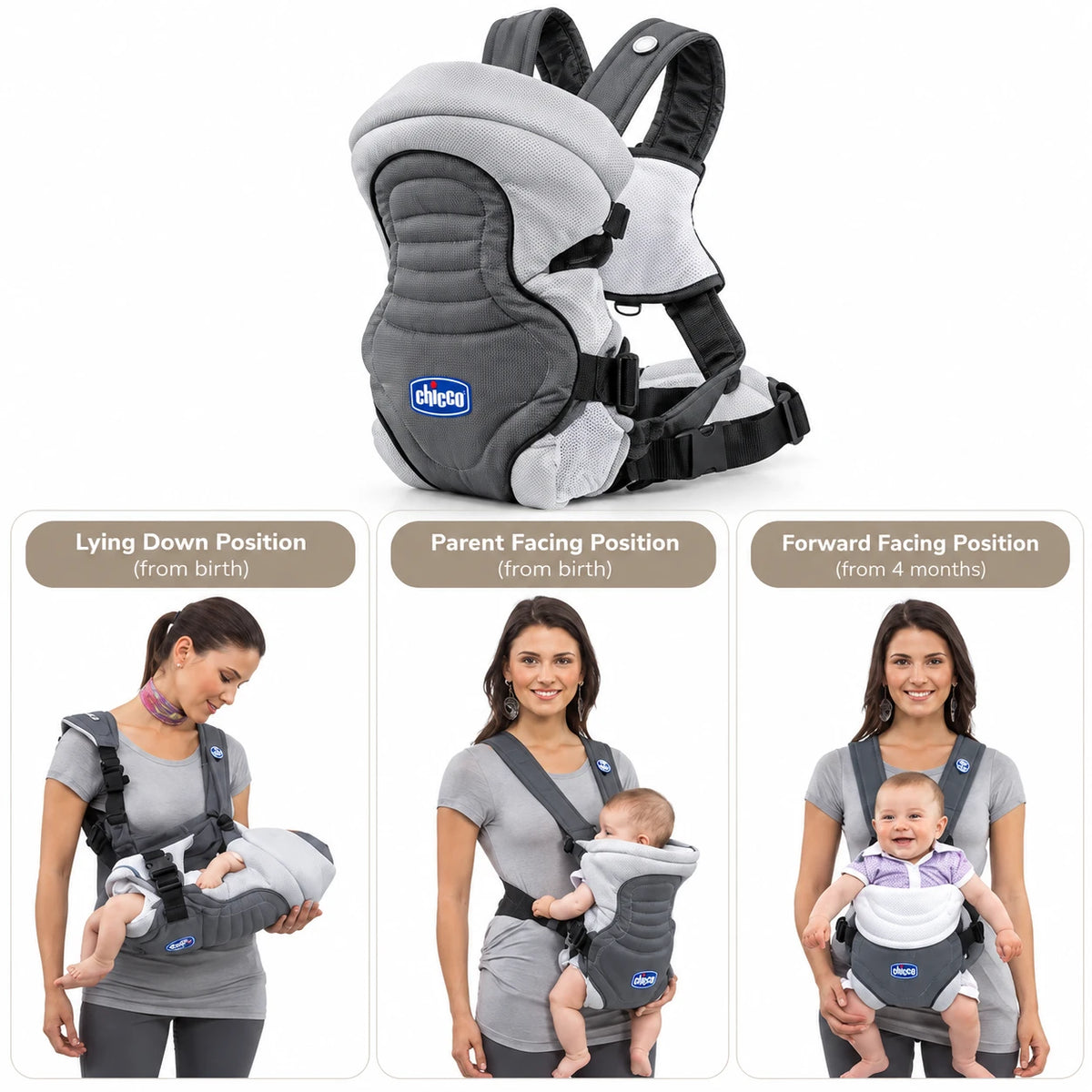 Chicco Soft & Dream – Kangur (Mbajtëse Ergonomike) për Bebe me 3 Pozicione Mbajtjeje