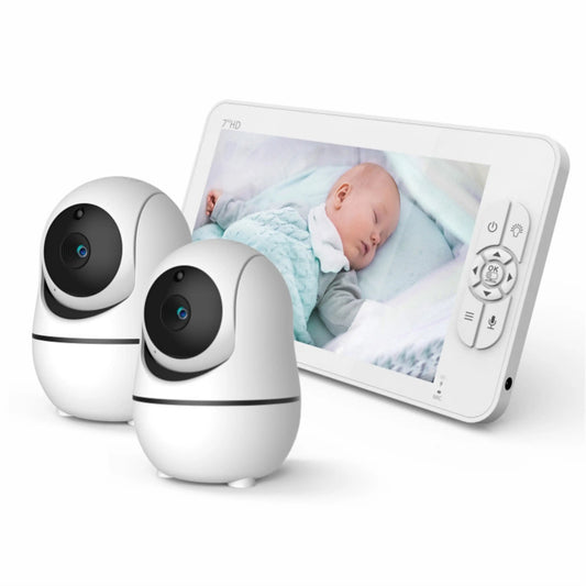 DARMLINK Baby Monitor 7″ HD me 2 Kamera – Night Vision, VOX dhe Zoom 4X