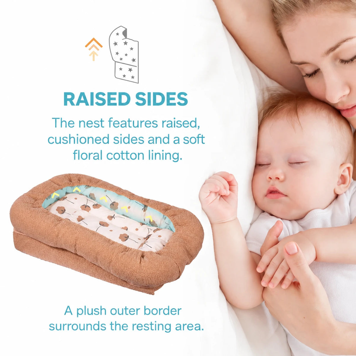 Fole Anti-Refluks për Bebe Teddy – Mini Shtrat me Pjerrësi 12°