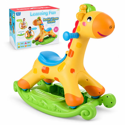 Giraffe 2-në-1 – Luhatëse Muzikore dhe Skuter Ride-On për Fëmijë