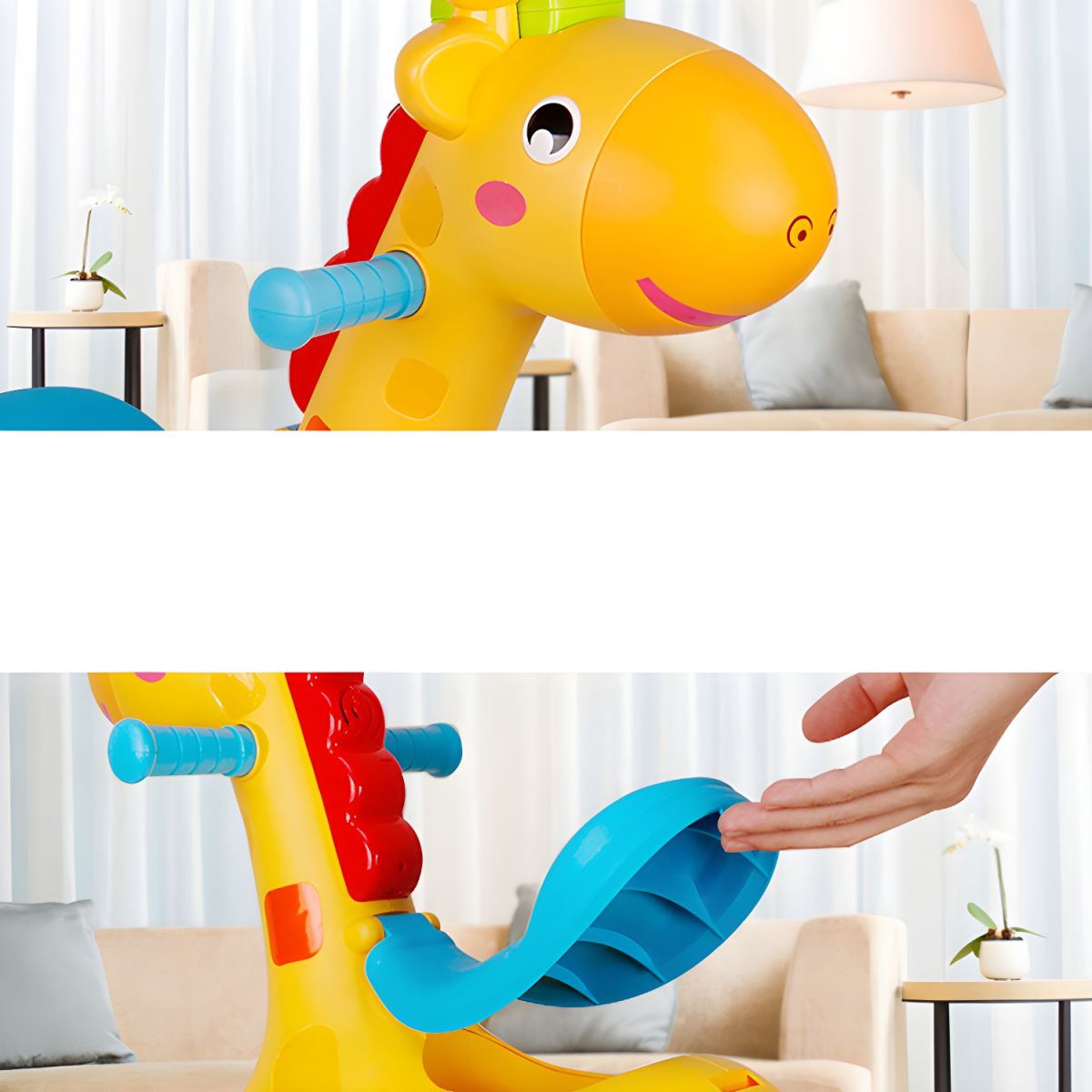 Giraffe 2-në-1 – Luhatëse Muzikore dhe Skuter Ride-On për Fëmijë