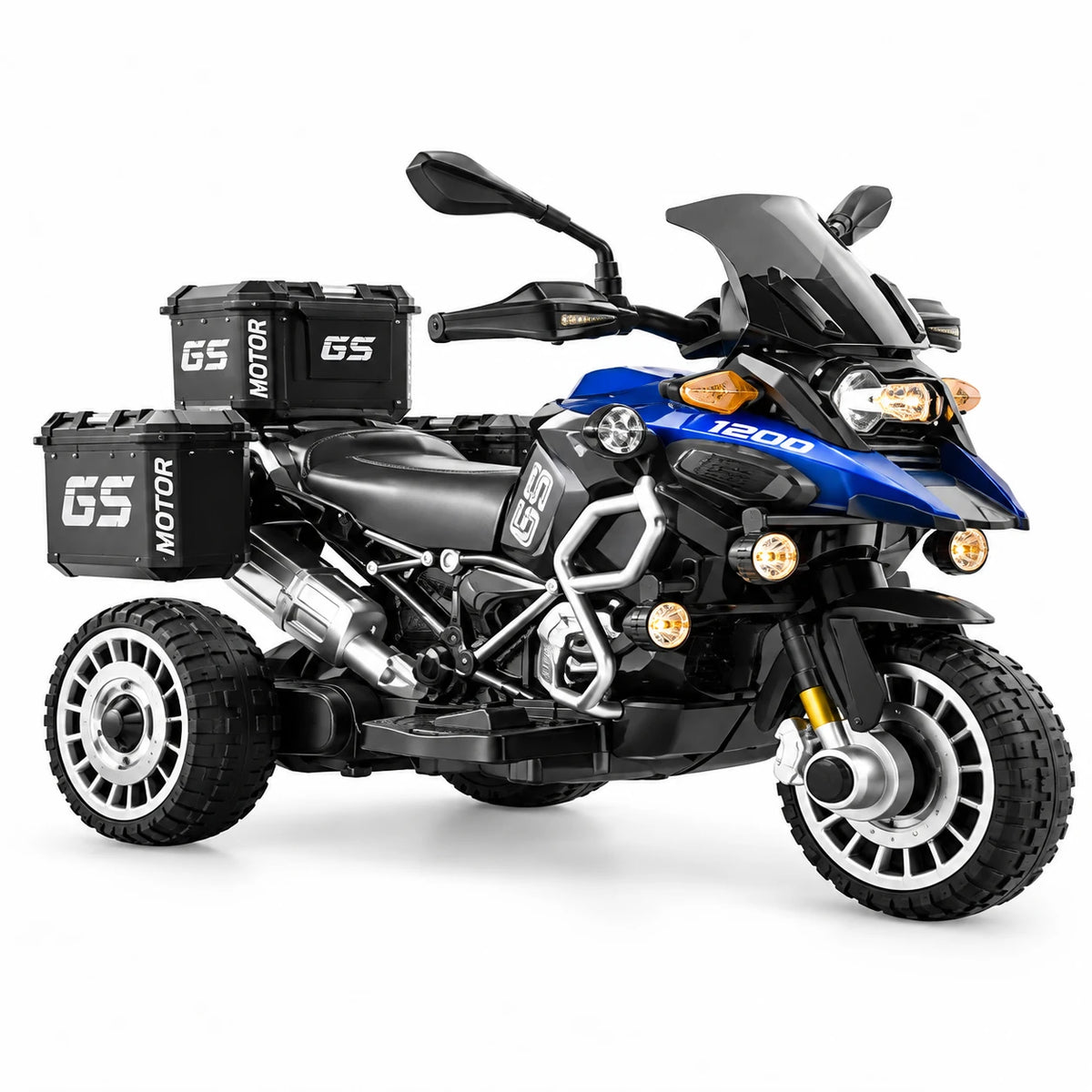 GS Style Touring – Motor Elektrik 3-Rrotësh për Fëmijë me Drita LED dhe Kuti Bagazhi