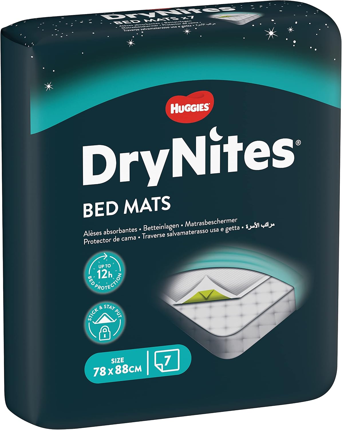 Huggies DryNites – Shtroja Mbrojtëse për Shtrat kundër Lagështisë, 7 Copë (78 × 88 cm)