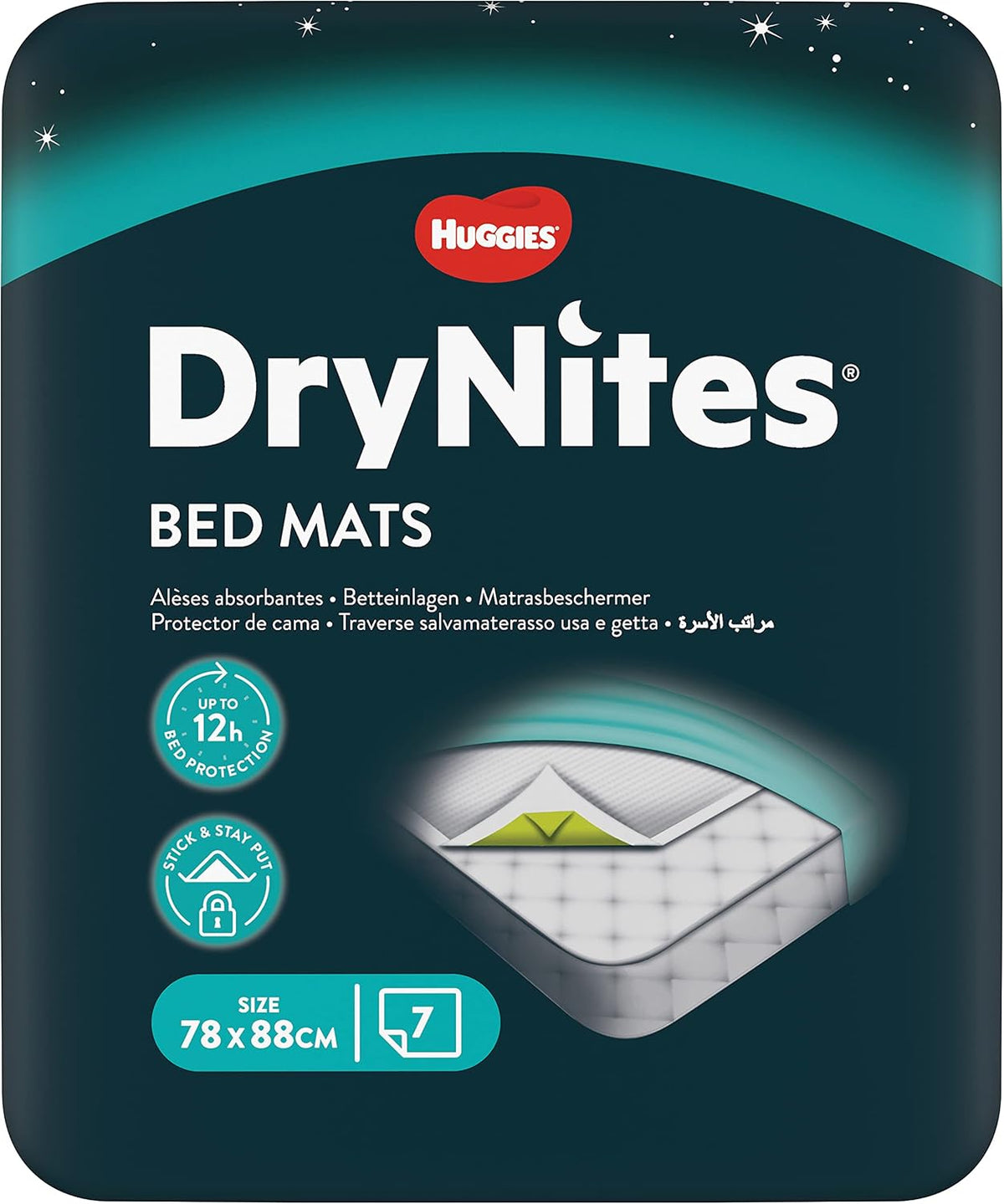 Huggies DryNites – Shtroja Mbrojtëse për Shtrat kundër Lagështisë, 7 Copë (78 × 88 cm)