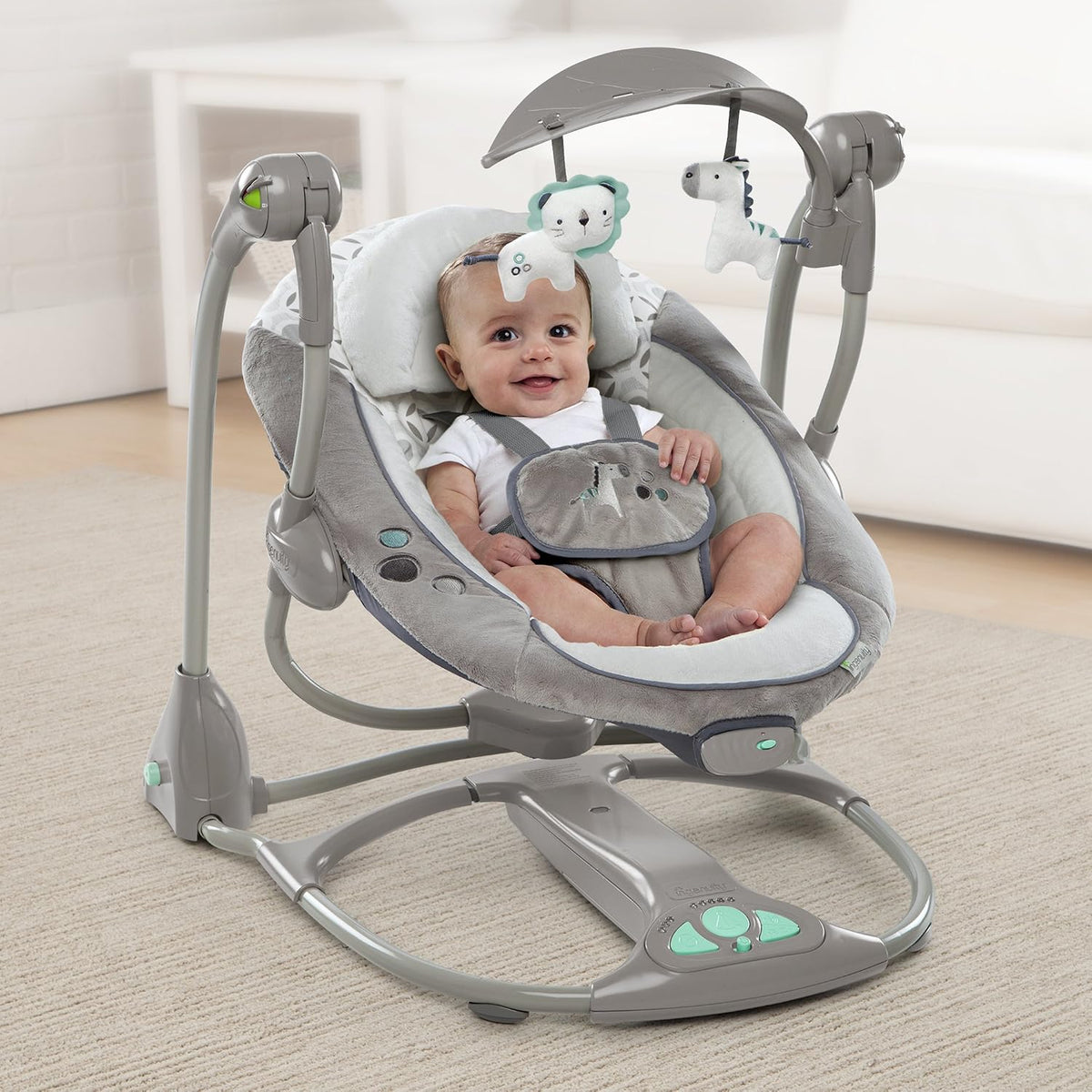 Ingenuity ConvertMe Swing-2-Seat Orson – Luhatëse dhe Ulëse Portative 2-në-1 për Bebe