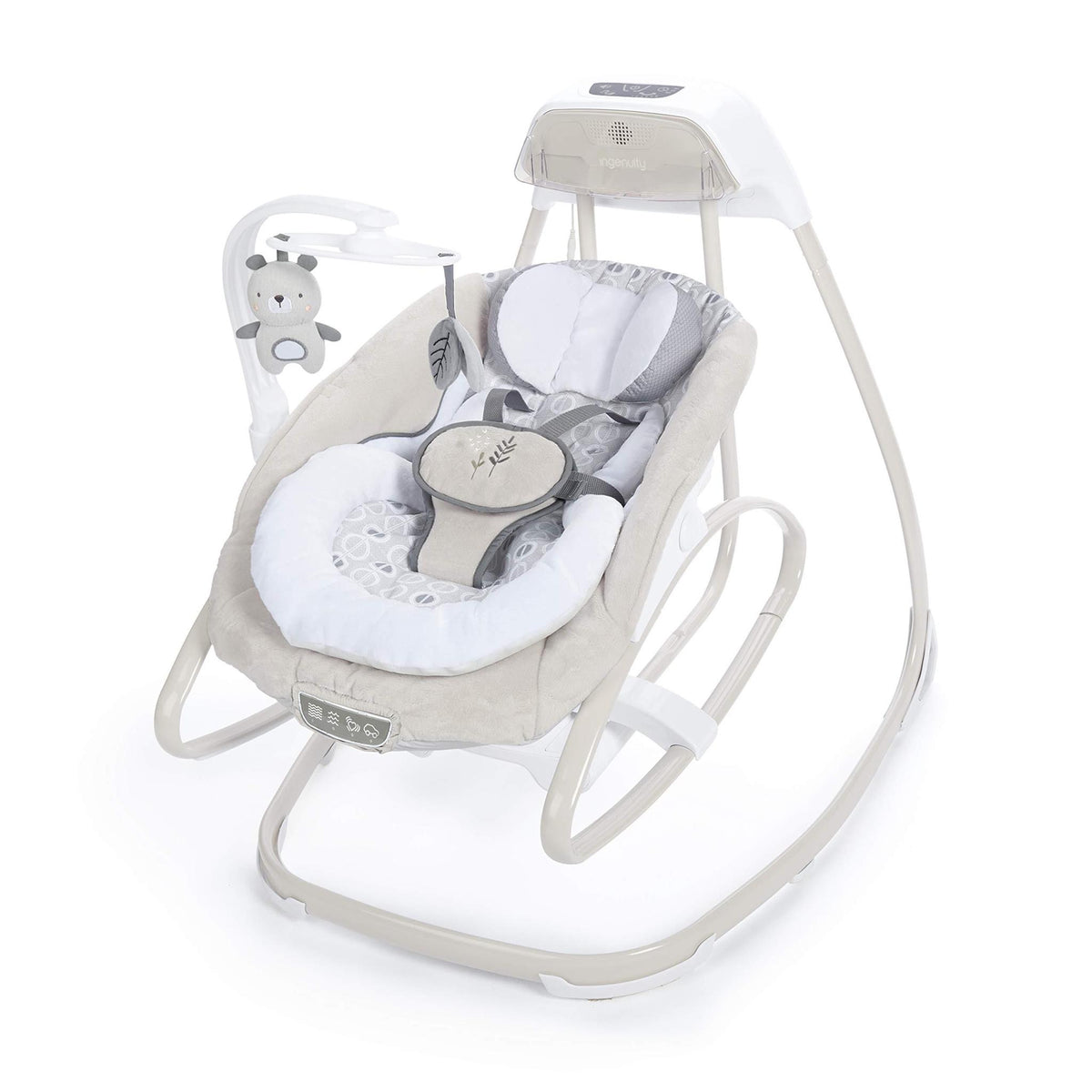 Ingenuity Smart Size Taylor Teddy 10639 – Luhatëse Elektrike dhe Relaksuese 2-në-1 për Bebe