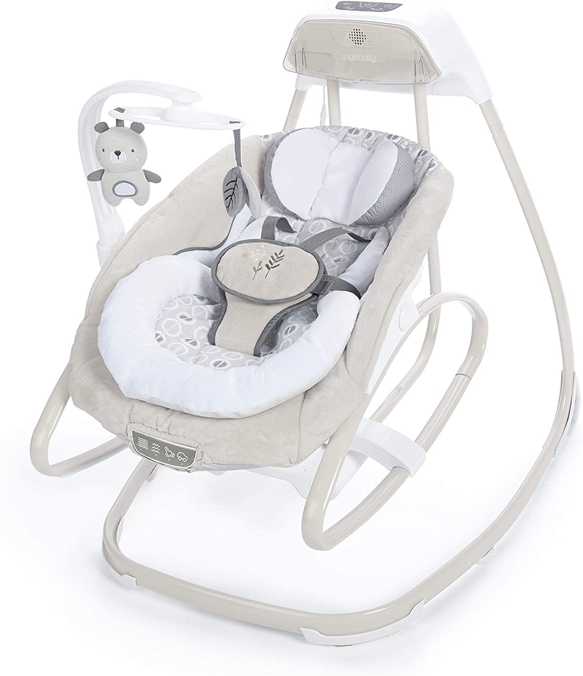Ingenuity Smart Size Taylor Teddy 10639 – Luhatëse Elektrike dhe Relaksuese 2-në-1 për Bebe